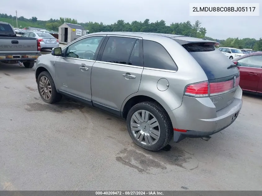 2008 Lincoln Mkx VIN: 2LMDU88C08BJ05117 Lot: 40209472