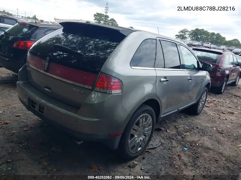 2008 Lincoln Mkx VIN: 2LMDU88C78BJ28216 Lot: 40252062