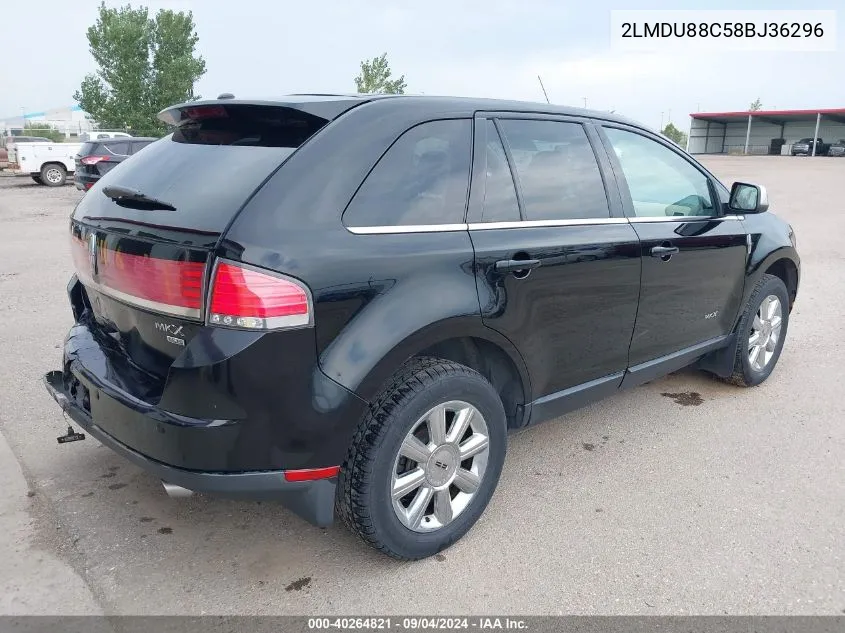 2008 Lincoln Mkx VIN: 2LMDU88C58BJ36296 Lot: 40264821