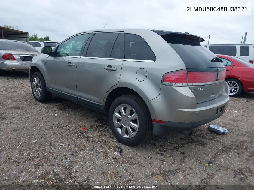 2008 Lincoln Mkx VIN: 2LMDU68C48BJ38321 Lot: 40347563