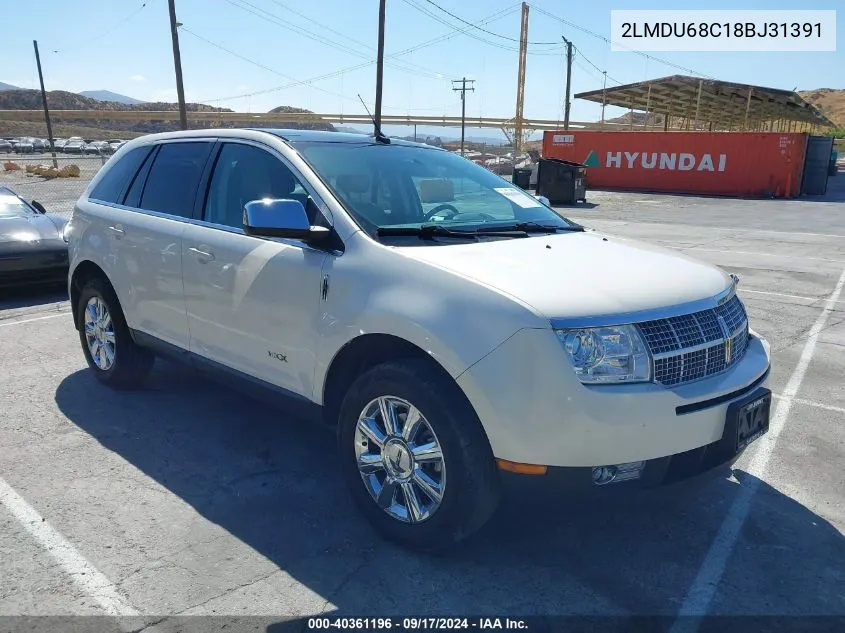 2008 Lincoln Mkx VIN: 2LMDU68C18BJ31391 Lot: 40361196