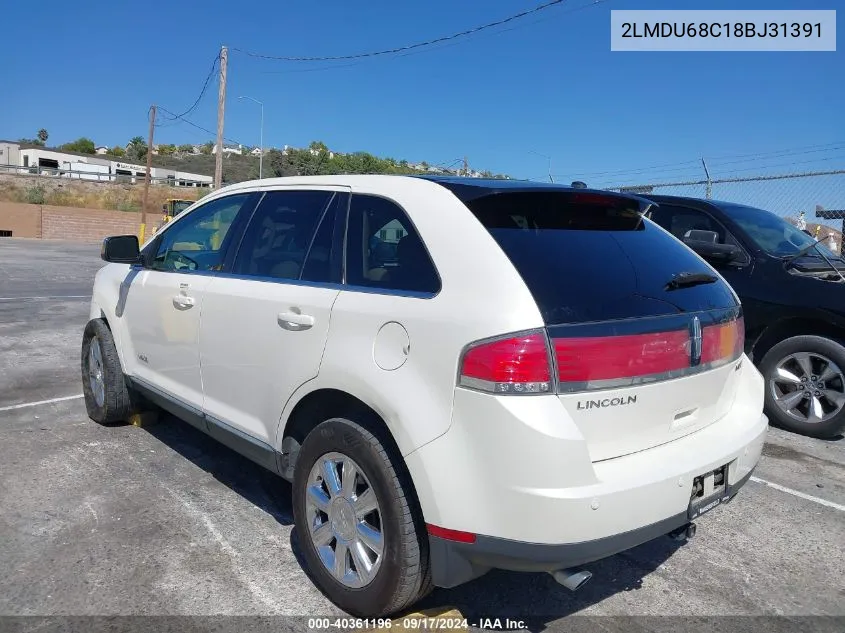 2008 Lincoln Mkx VIN: 2LMDU68C18BJ31391 Lot: 40361196