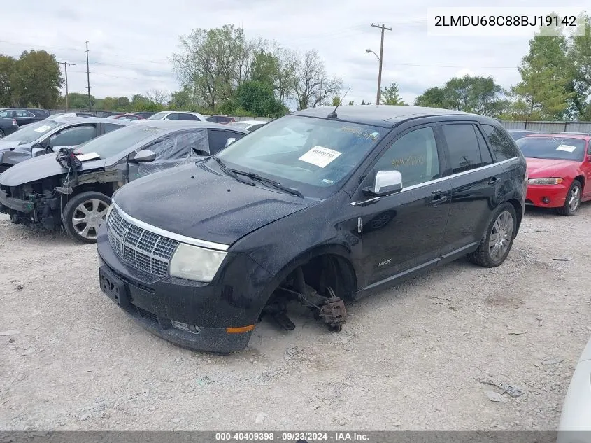 2008 Lincoln Mkx VIN: 2LMDU68C88BJ19142 Lot: 40409398