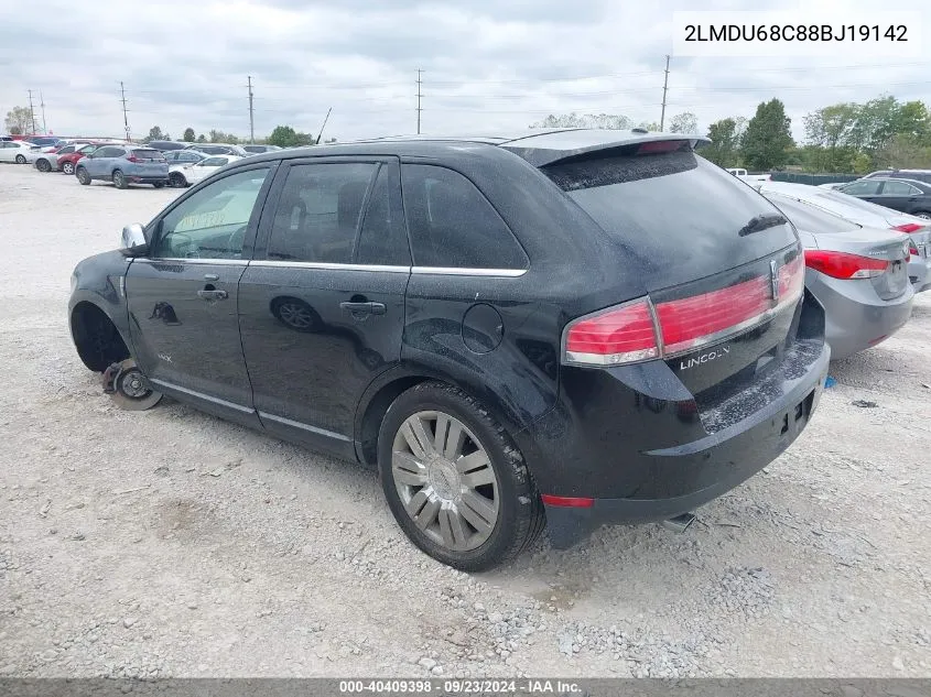 2008 Lincoln Mkx VIN: 2LMDU68C88BJ19142 Lot: 40409398