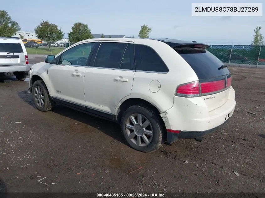 2LMDU88C78BJ27289 2008 Lincoln Mkx