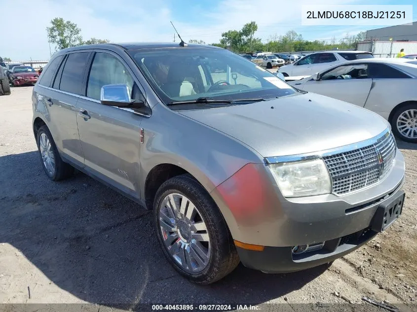 2008 Lincoln Mkx VIN: 2LMDU68C18BJ21251 Lot: 40453895