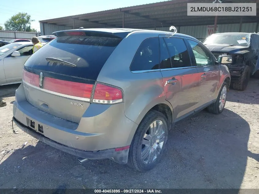 2008 Lincoln Mkx VIN: 2LMDU68C18BJ21251 Lot: 40453895