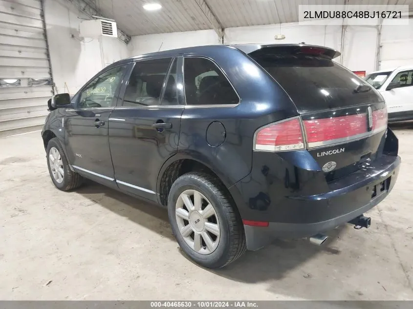 2008 Lincoln Mkx VIN: 2LMDU88C48BJ16721 Lot: 40465630