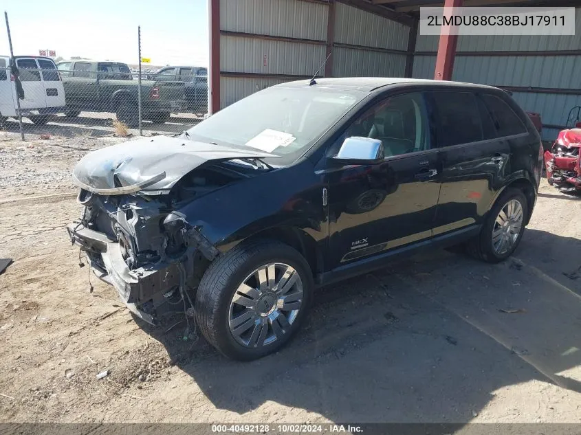 2008 Lincoln Mkx VIN: 2LMDU88C38BJ17911 Lot: 40492128