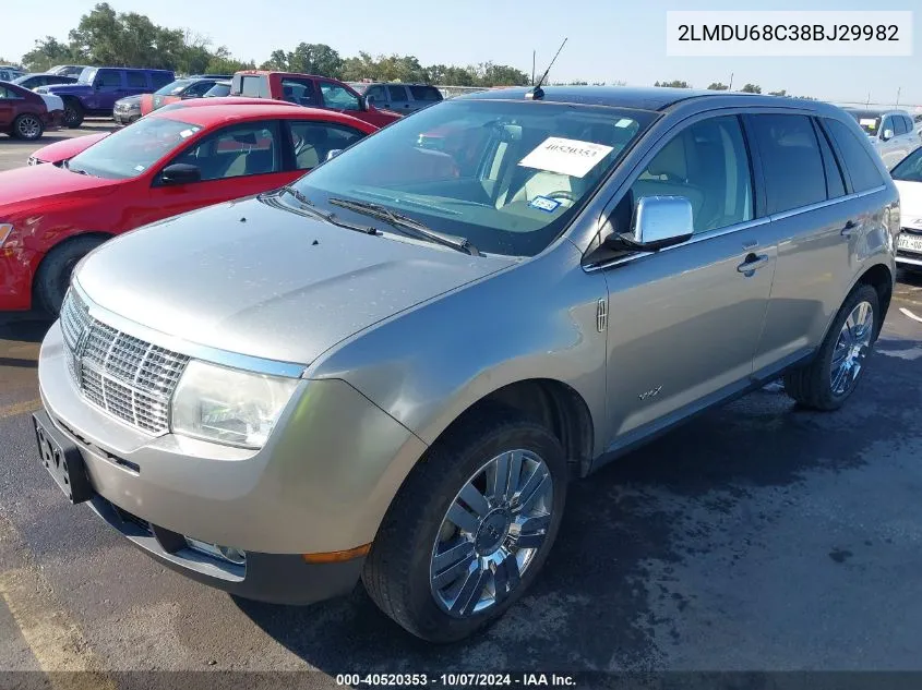 2008 Lincoln Mkx VIN: 2LMDU68C38BJ29982 Lot: 40520353