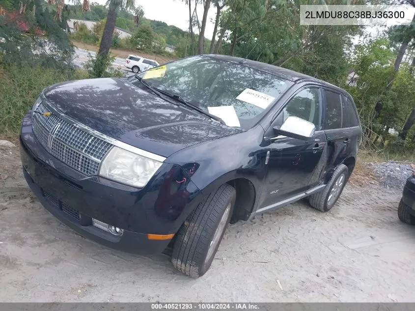 2008 Lincoln Mkx VIN: 2LMDU88C38BJ36300 Lot: 40521293