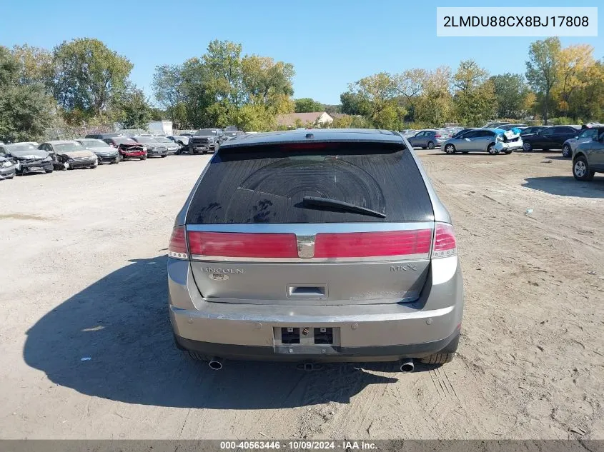 2008 Lincoln Mkx VIN: 2LMDU88CX8BJ17808 Lot: 40563446