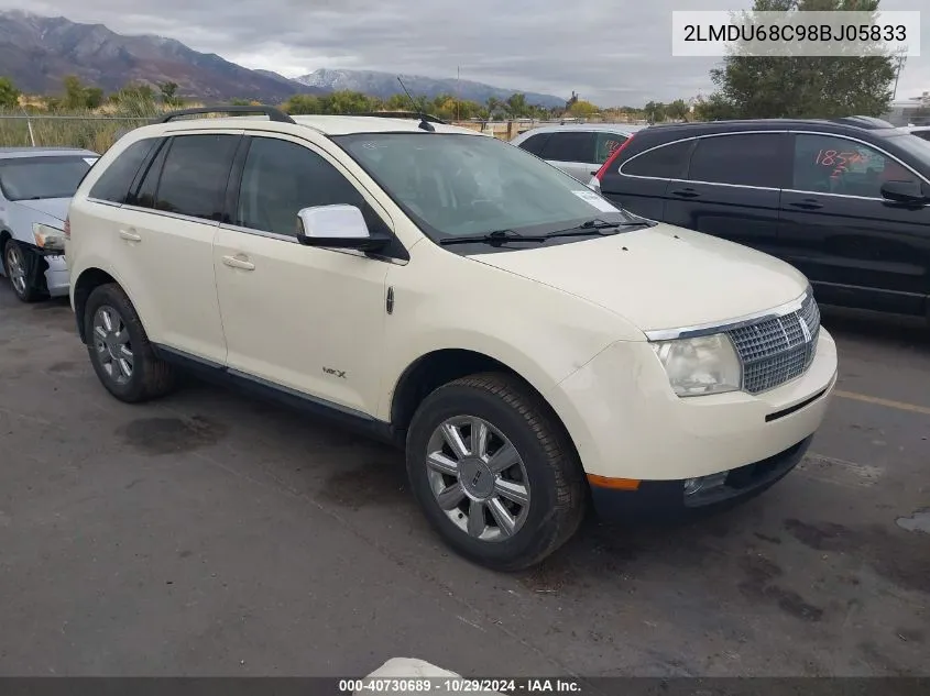 2008 Lincoln Mkx VIN: 2LMDU68C98BJ05833 Lot: 40730689