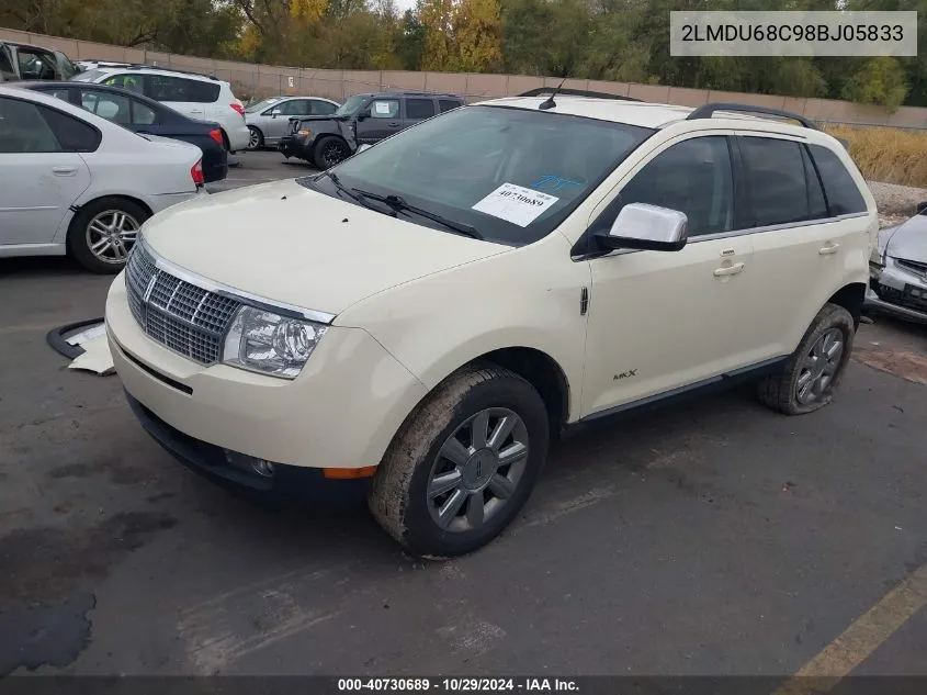 2008 Lincoln Mkx VIN: 2LMDU68C98BJ05833 Lot: 40730689