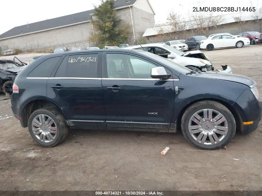 2008 Lincoln Mkx VIN: 2LMDU88C28BJ14465 Lot: 40734321