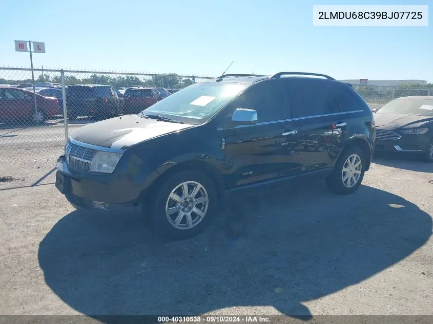 2009 Lincoln Mkx VIN: 2LMDU68C39BJ07725 Lot: 40310538