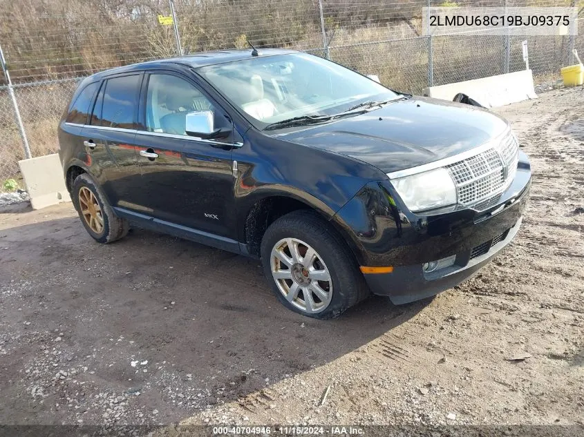 2009 Lincoln Mkx VIN: 2LMDU68C19BJ09375 Lot: 40704946