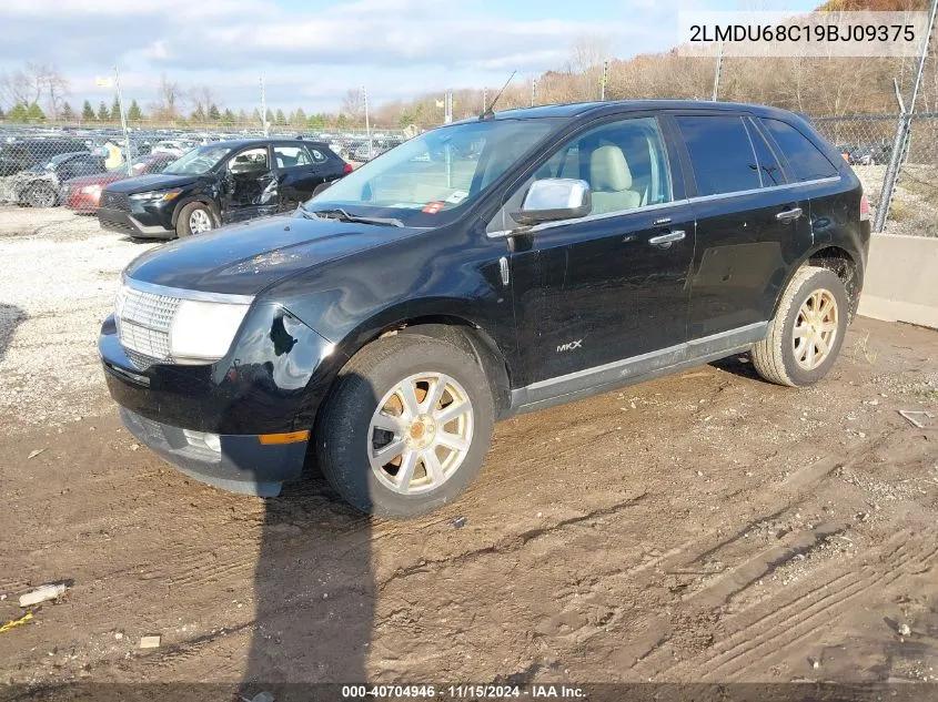 2009 Lincoln Mkx VIN: 2LMDU68C19BJ09375 Lot: 40704946