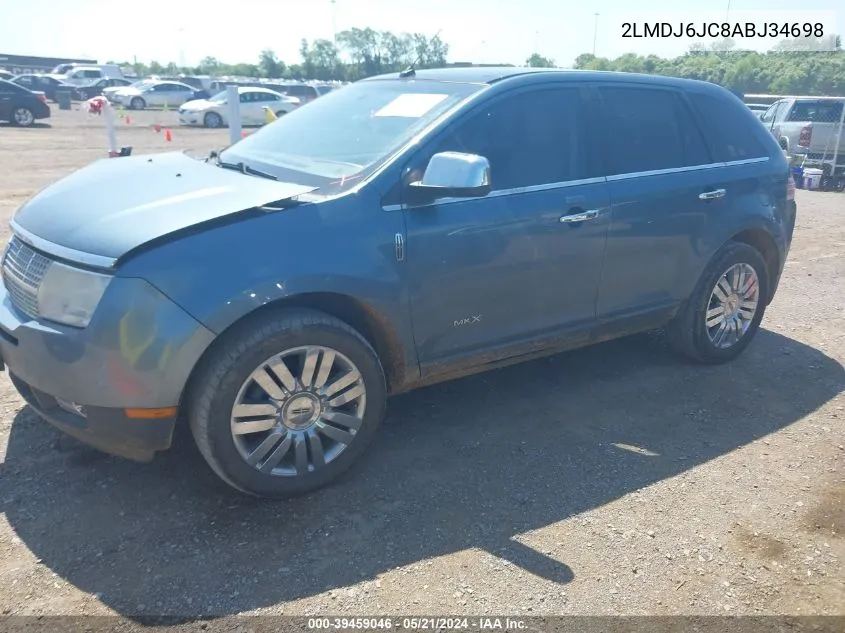 2010 Lincoln Mkx VIN: 2LMDJ6JC8ABJ34698 Lot: 39459046