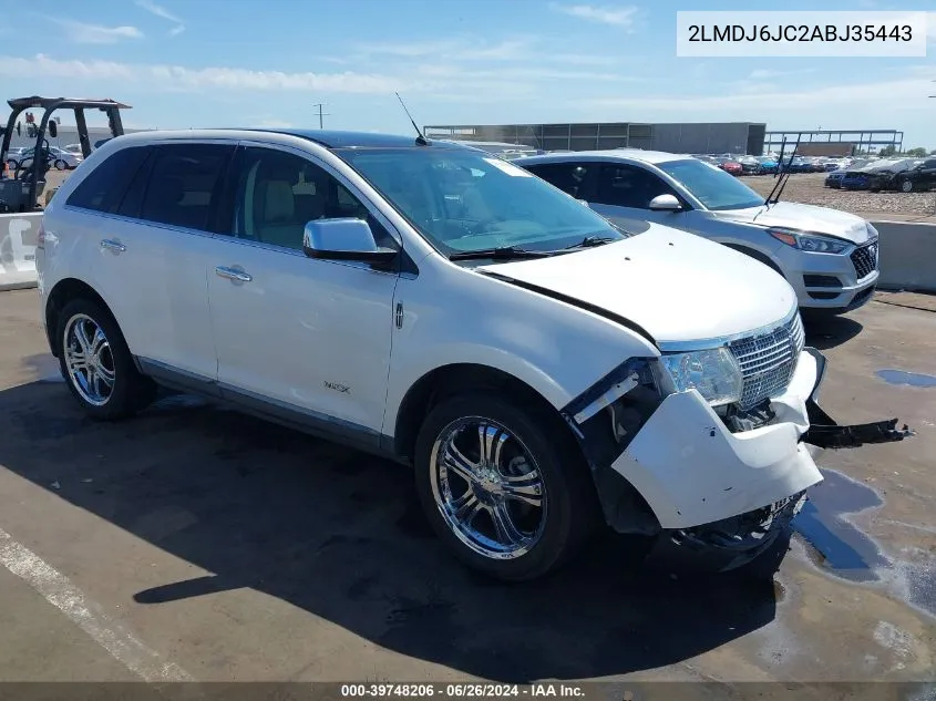 2010 Lincoln Mkx VIN: 2LMDJ6JC2ABJ35443 Lot: 39748206