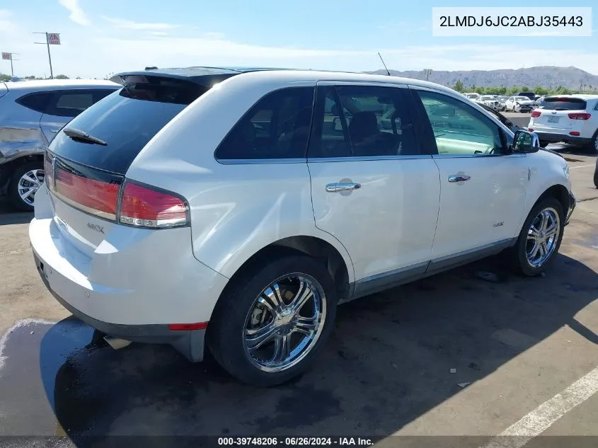 2010 Lincoln Mkx VIN: 2LMDJ6JC2ABJ35443 Lot: 39748206