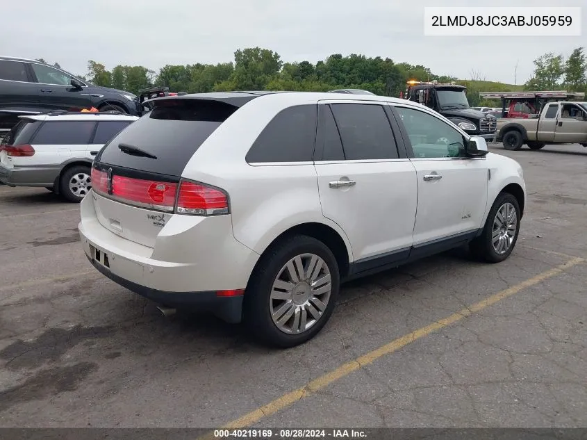 2010 Lincoln Mkx VIN: 2LMDJ8JC3ABJ05959 Lot: 40219169