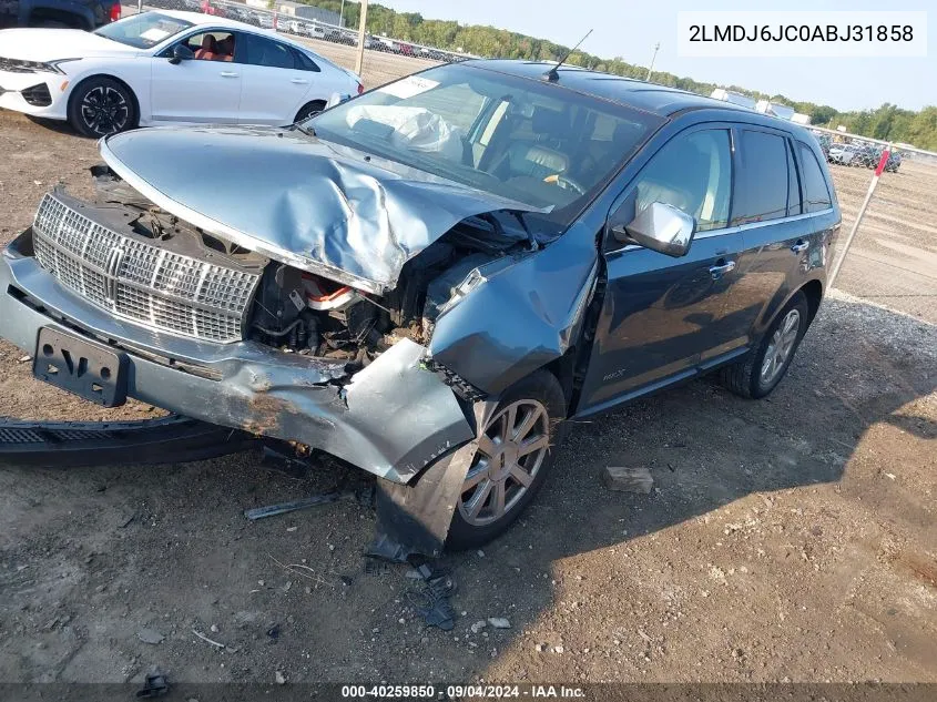 2010 Lincoln Mkx VIN: 2LMDJ6JC0ABJ31858 Lot: 40259850