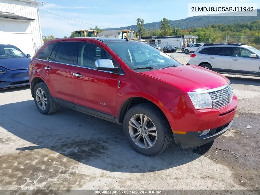 2010 Lincoln Mkx VIN: 2LMDJ8JC5ABJ11942 Lot: 40319455