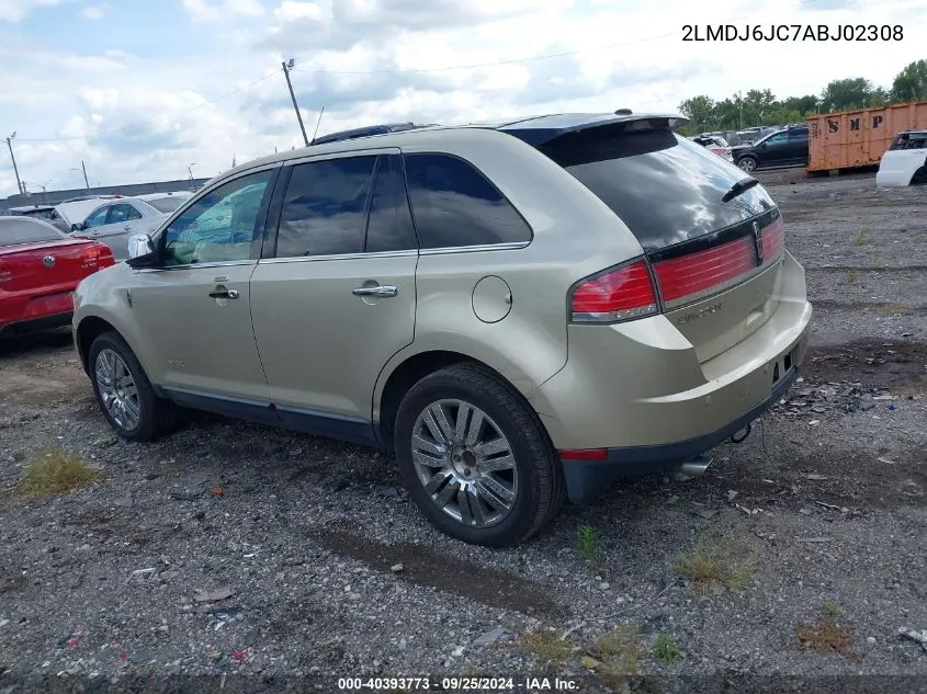 2010 Lincoln Mkx VIN: 2LMDJ6JC7ABJ02308 Lot: 40393773