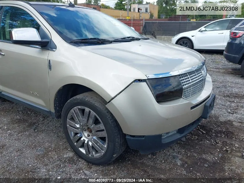 2010 Lincoln Mkx VIN: 2LMDJ6JC7ABJ02308 Lot: 40393773