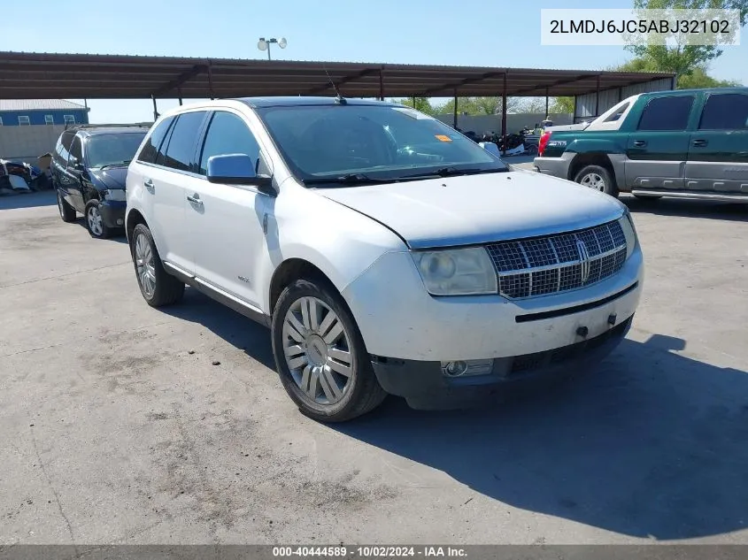 2010 Lincoln Mkx VIN: 2LMDJ6JC5ABJ32102 Lot: 40444589