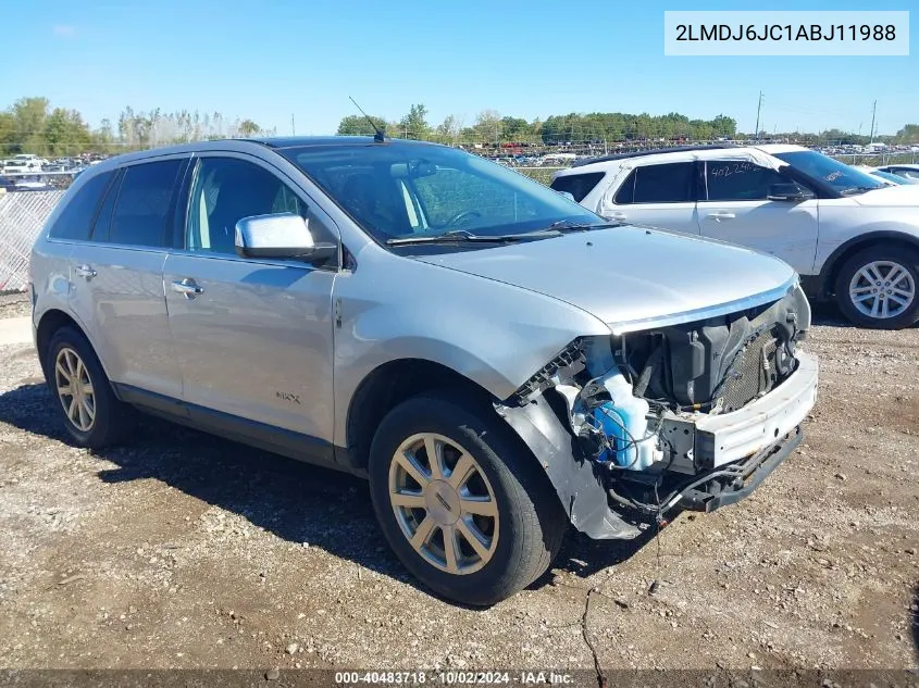 2010 Lincoln Mkx VIN: 2LMDJ6JC1ABJ11988 Lot: 40483718