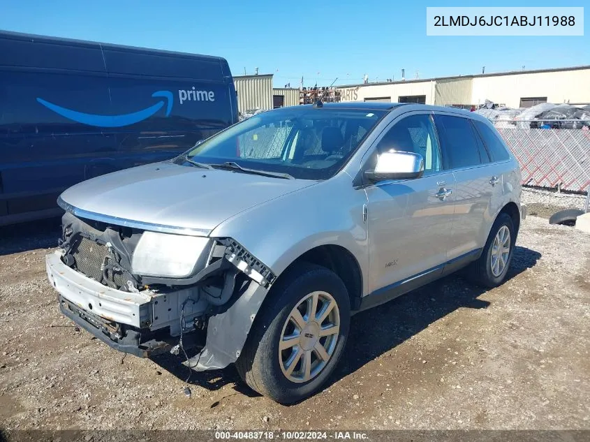 2010 Lincoln Mkx VIN: 2LMDJ6JC1ABJ11988 Lot: 40483718