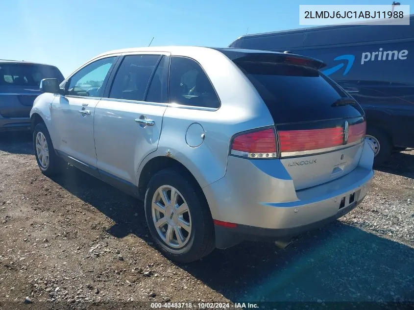 2010 Lincoln Mkx VIN: 2LMDJ6JC1ABJ11988 Lot: 40483718