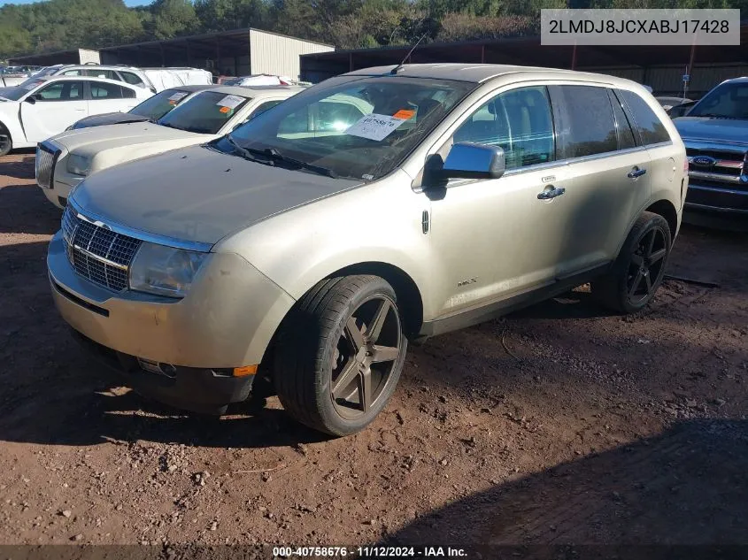 2010 Lincoln Mkx VIN: 2LMDJ8JCXABJ17428 Lot: 40758676