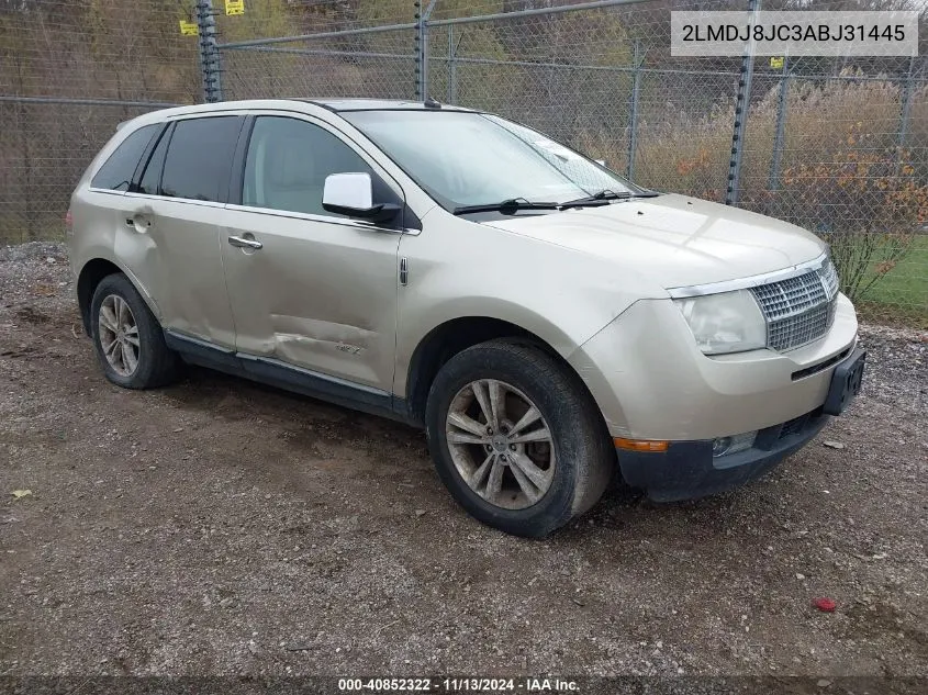 2010 Lincoln Mkx VIN: 2LMDJ8JC3ABJ31445 Lot: 40852322