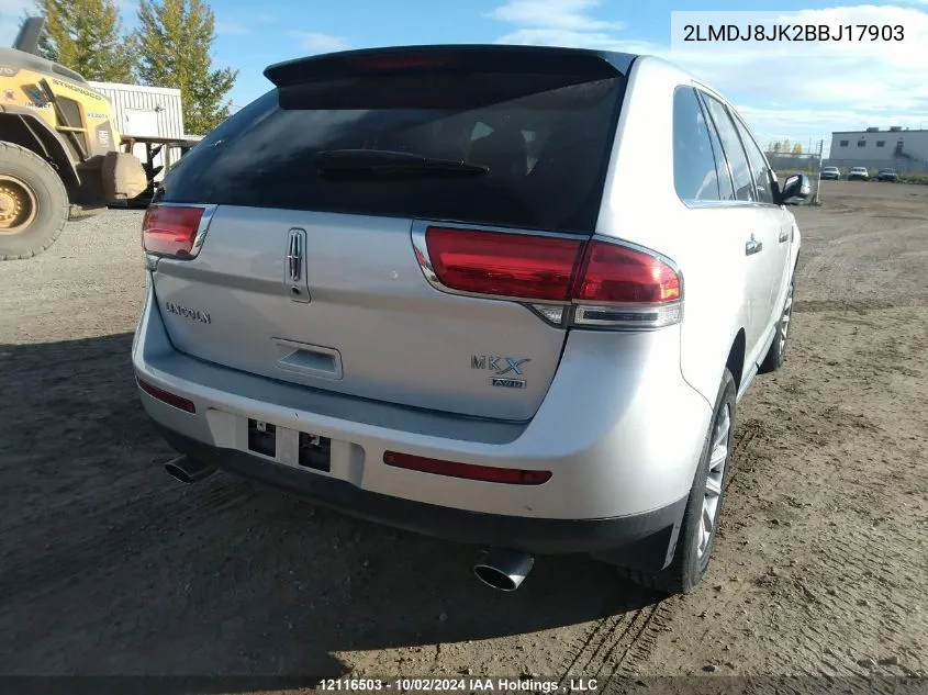 2011 Lincoln Mkx VIN: 2LMDJ8JK2BBJ17903 Lot: 12116503