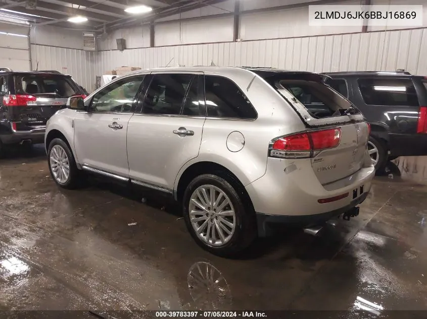 2011 Lincoln Mkx VIN: 2LMDJ6JK6BBJ16869 Lot: 39783397