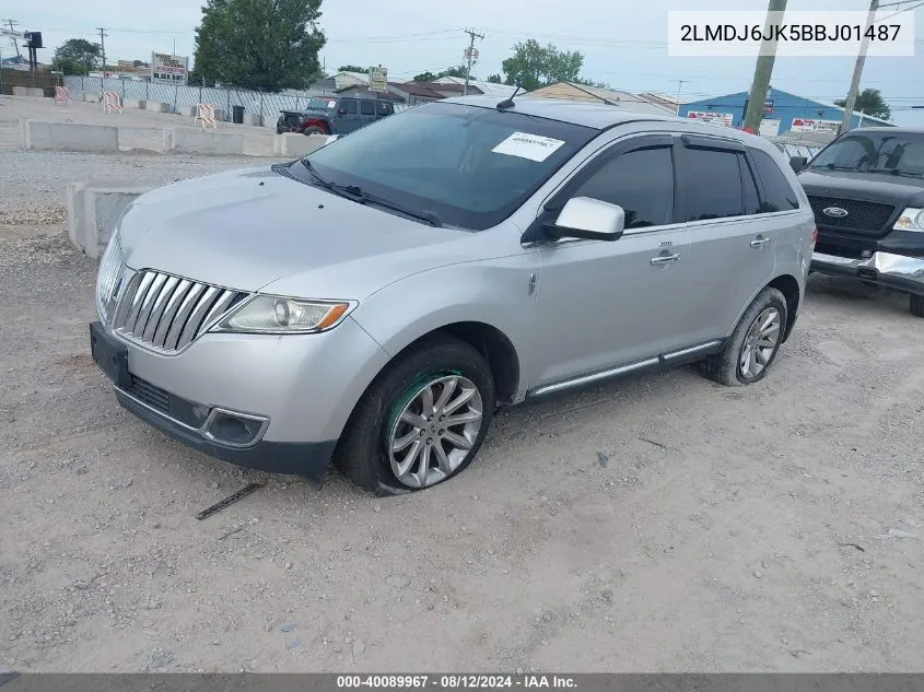 2011 Lincoln Mkx VIN: 2LMDJ6JK5BBJ01487 Lot: 40089967