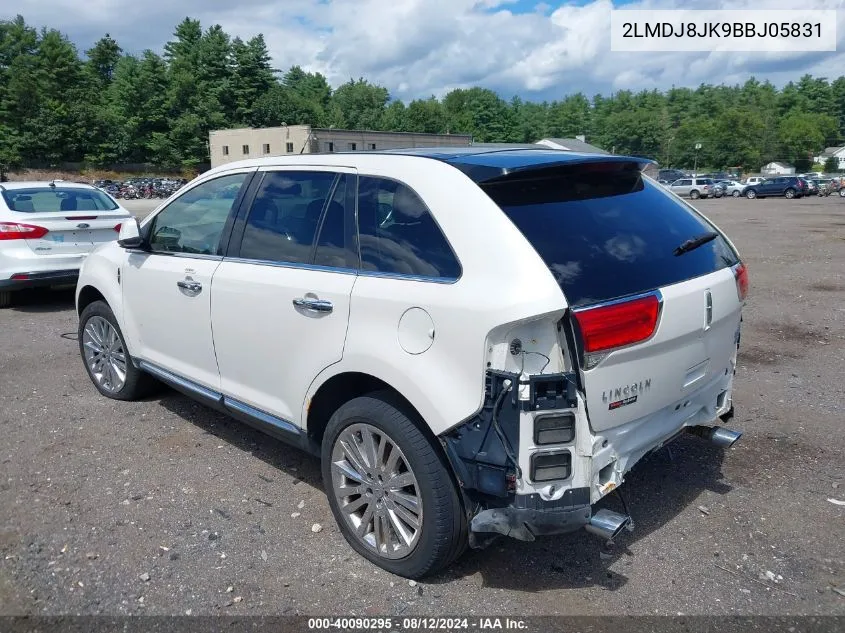 2011 Lincoln Mkx VIN: 2LMDJ8JK9BBJ05831 Lot: 40090295