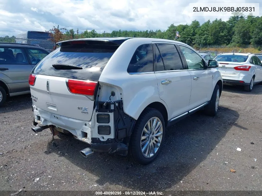 2011 Lincoln Mkx VIN: 2LMDJ8JK9BBJ05831 Lot: 40090295