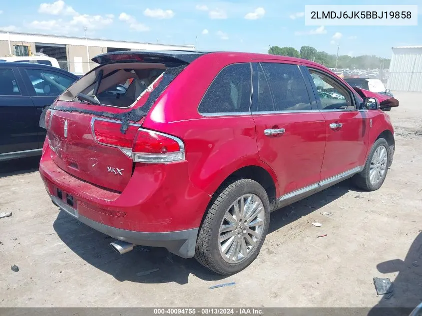 2011 Lincoln Mkx VIN: 2LMDJ6JK5BBJ19858 Lot: 40094755