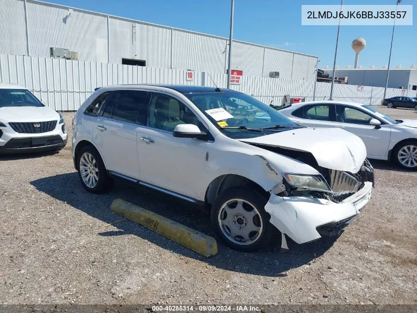 2011 Lincoln Mkx VIN: 2LMDJ6JK6BBJ33557 Lot: 40285314