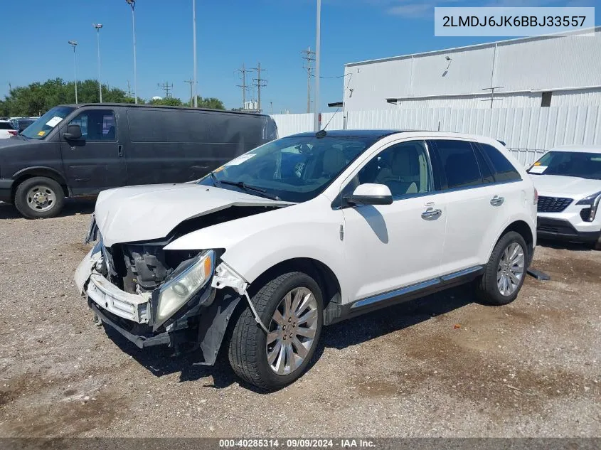 2011 Lincoln Mkx VIN: 2LMDJ6JK6BBJ33557 Lot: 40285314