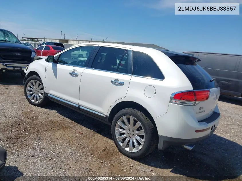 2011 Lincoln Mkx VIN: 2LMDJ6JK6BBJ33557 Lot: 40285314