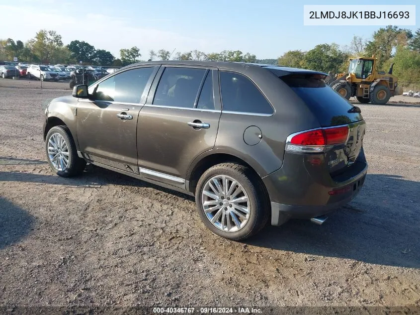 2011 Lincoln Mkx VIN: 2LMDJ8JK1BBJ16693 Lot: 40346767