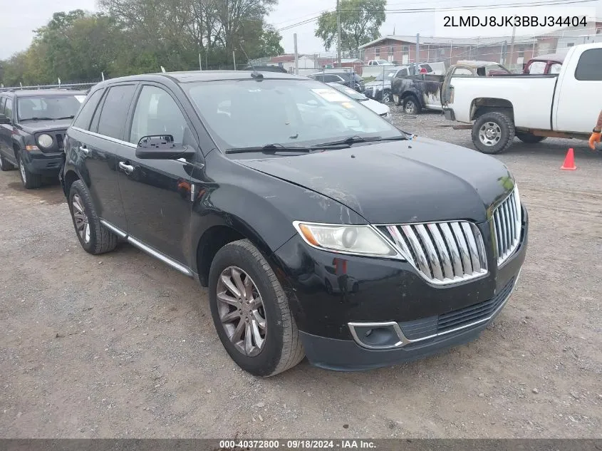 2011 Lincoln Mkx VIN: 2LMDJ8JK3BBJ34404 Lot: 40372800