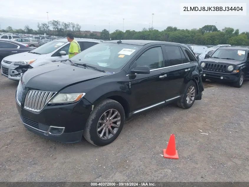 2011 Lincoln Mkx VIN: 2LMDJ8JK3BBJ34404 Lot: 40372800