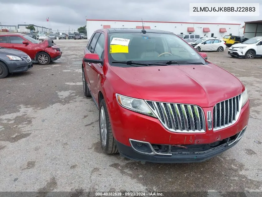 2011 Lincoln Mkx VIN: 2LMDJ6JK8BBJ22883 Lot: 40382539