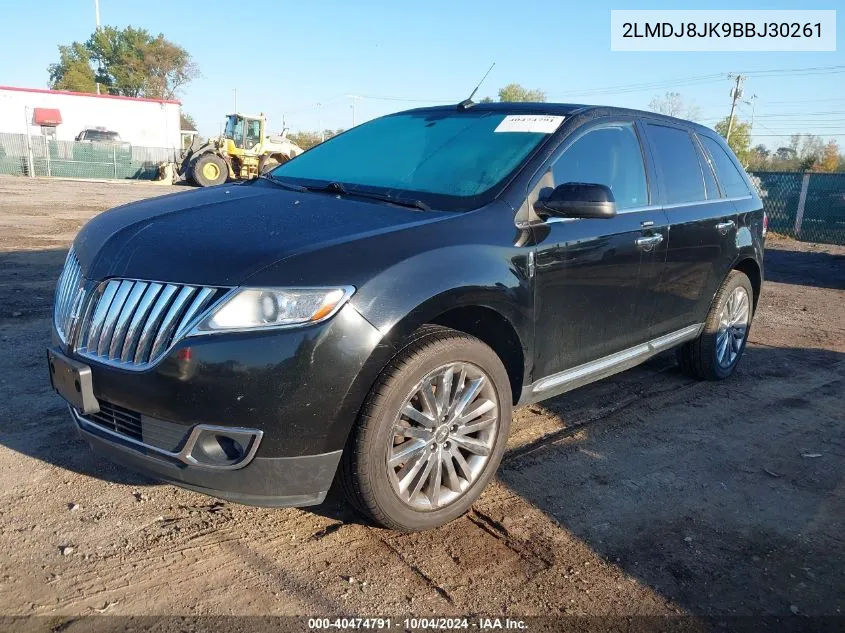 2011 Lincoln Mkx VIN: 2LMDJ8JK9BBJ30261 Lot: 40474791